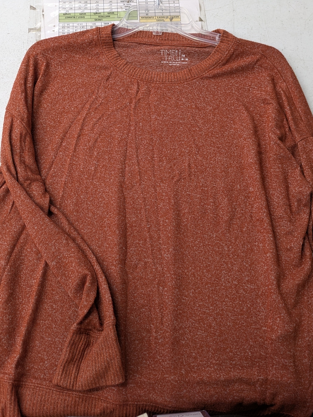 Time and Tru Women's Heathered Rust Crewneck Sweater